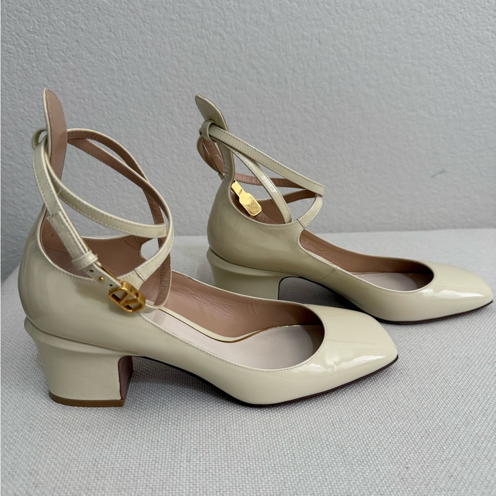 Valentino Cream Ankle Strap Heels - Picture 2 of 6